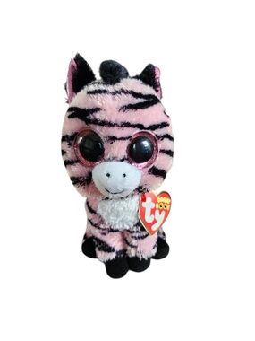 TY Beanie Boo 6" Pink Zebra Plush Toy - Zoey